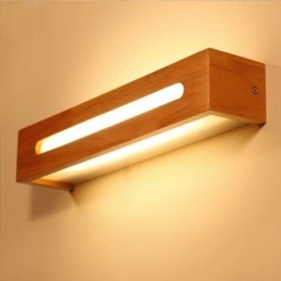 Lámpara de pared moderna de madera para entrada, pasillo, luz de pared nórdica para mesita de noche