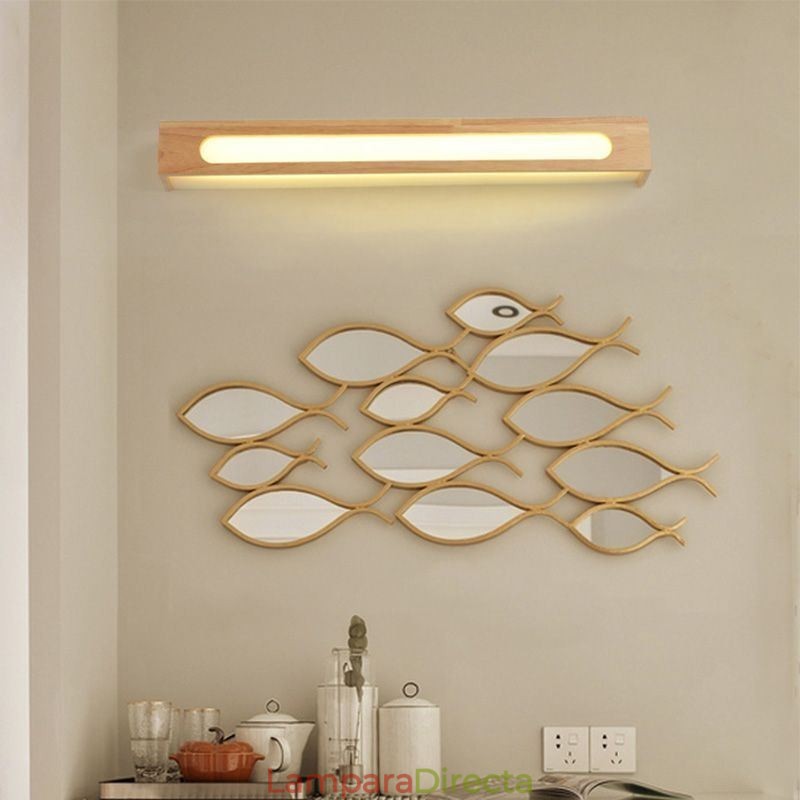 Lámpara de pared moderna de madera para entrada, pasillo, luz de pared nórdica para mesita de noche
