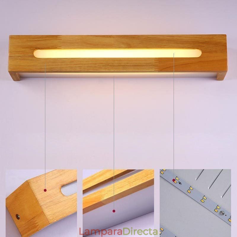 Lámpara de pared moderna de madera para entrada, pasillo, luz de pared nórdica para mesita de noche