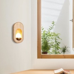 Lámpara de pared de madera con decoración japonesa para entrada y pasillo