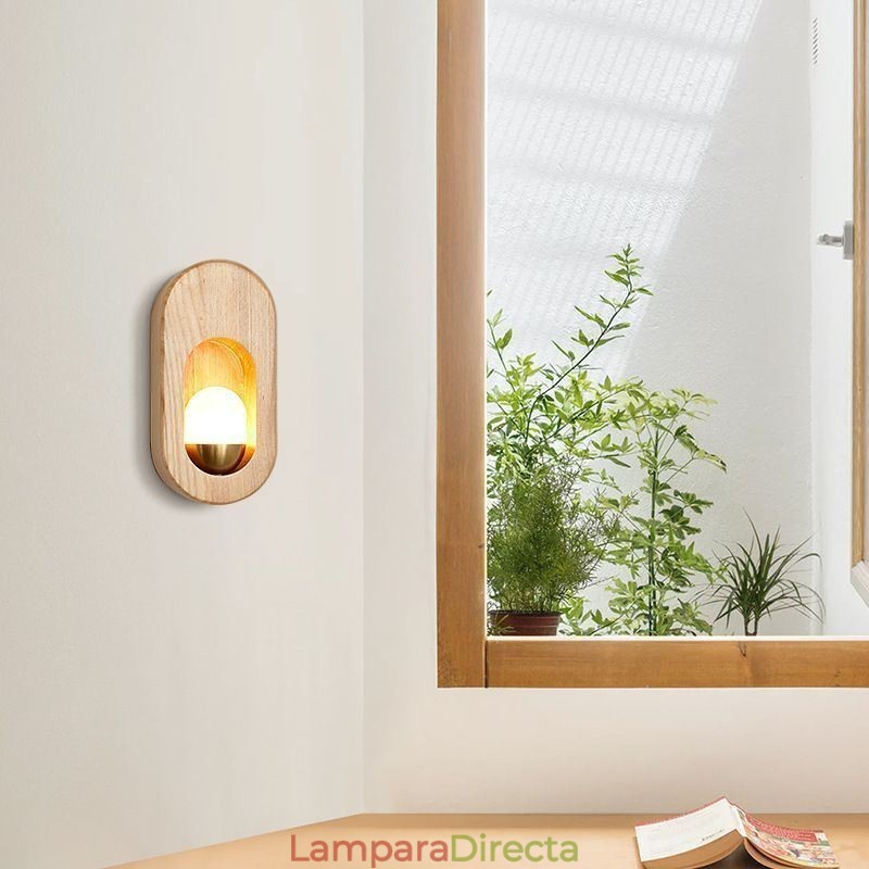 Lámpara de pared de madera con decoración japonesa para entrada y pasillo