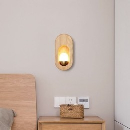 Lámpara de pared de madera con decoración japonesa para entrada y pasillo