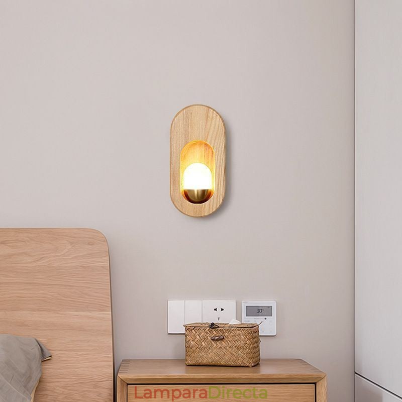 Lámpara de pared de madera con decoración japonesa para entrada y pasillo