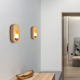 Lámpara de pared de madera con decoración japonesa para entrada y pasillo