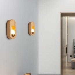 Lámpara de pared de madera con decoración japonesa para entrada y pasillo