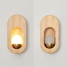 Lámpara de pared de madera con decoración japonesa para entrada y pasillo