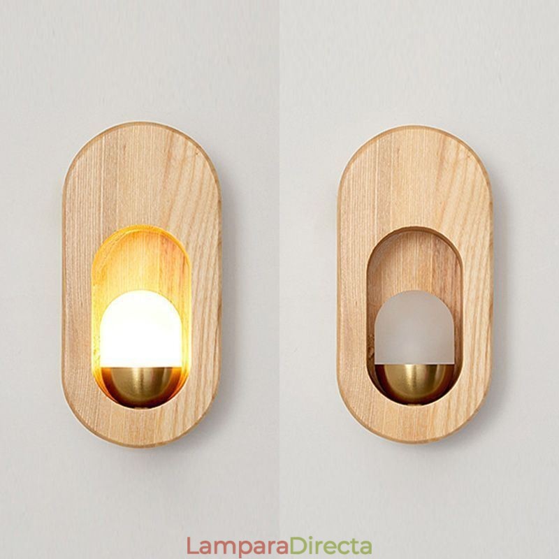 Lámpara de pared de madera con decoración japonesa para entrada y pasillo