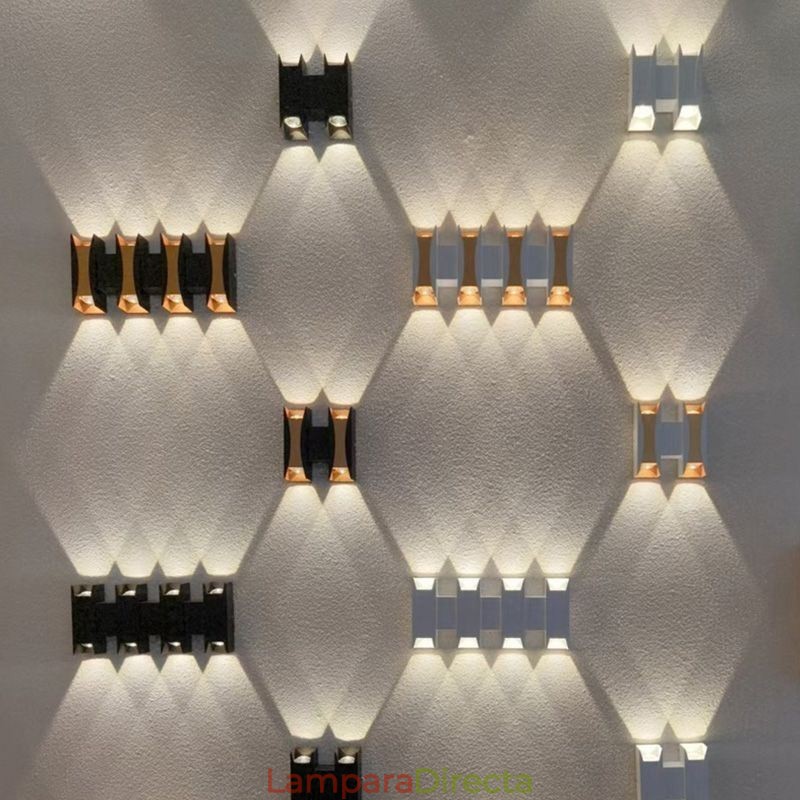 Lámpara de pared impermeable moderna de aluminio para montar en superficie, luz para porche de jardín