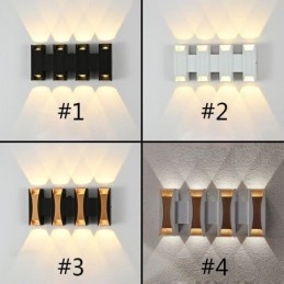 Lámpara de pared impermeable moderna de aluminio para montar en superficie, luz para porche de jardín
