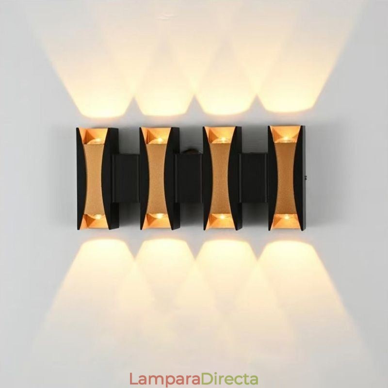 Lámpara de pared impermeable moderna de aluminio para montar en superficie, luz para porche de jardín