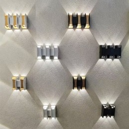 Lámpara de pared impermeable moderna de aluminio para montar en superficie, luz para porche de jardín