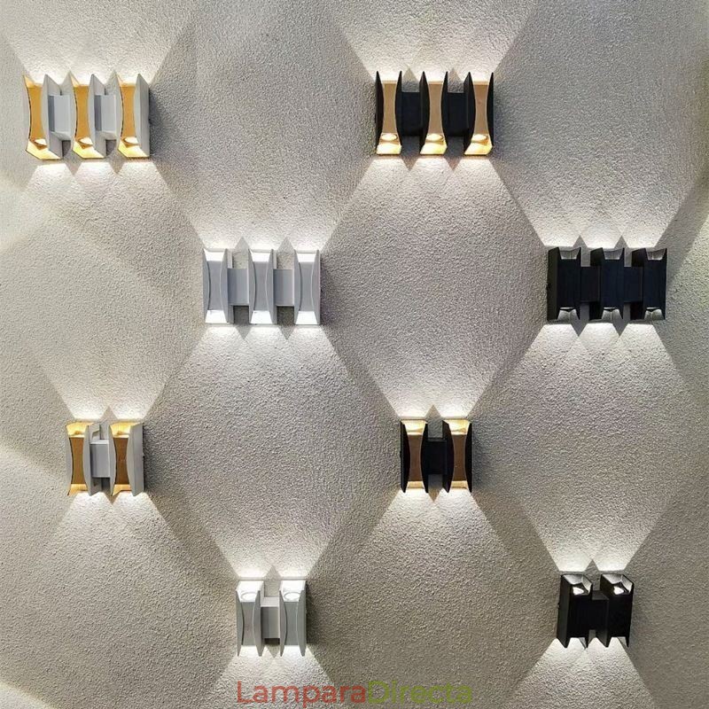 Lámpara de pared impermeable moderna de aluminio para montar en superficie, luz para porche de jardín