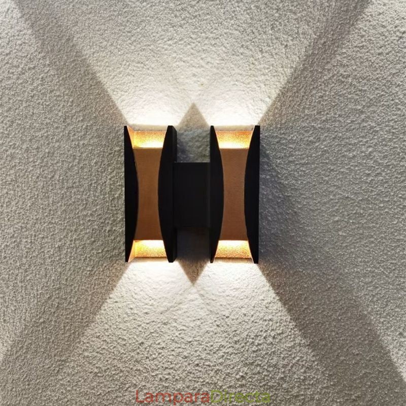 Lámpara de pared impermeable moderna de aluminio para montar en superficie, luz para porche de jardín