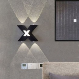Aplique de pared Art Deco de aluminio para interiores con iluminación de arriba a abajo