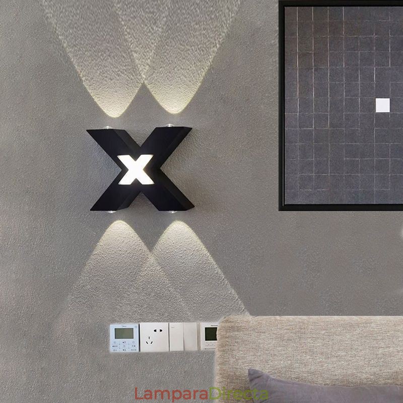 Aplique de pared Art Deco de aluminio para interiores con iluminación de arriba a abajo