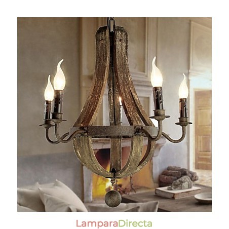 Lámpara de araña de 5 luces, estilo vintage, retro, estilo campestre, para salón o comedor, de metal. Lámpara de araña de 5 luces, estilo vintage, retro, estilo campestre, para salón o comedor, de metal.