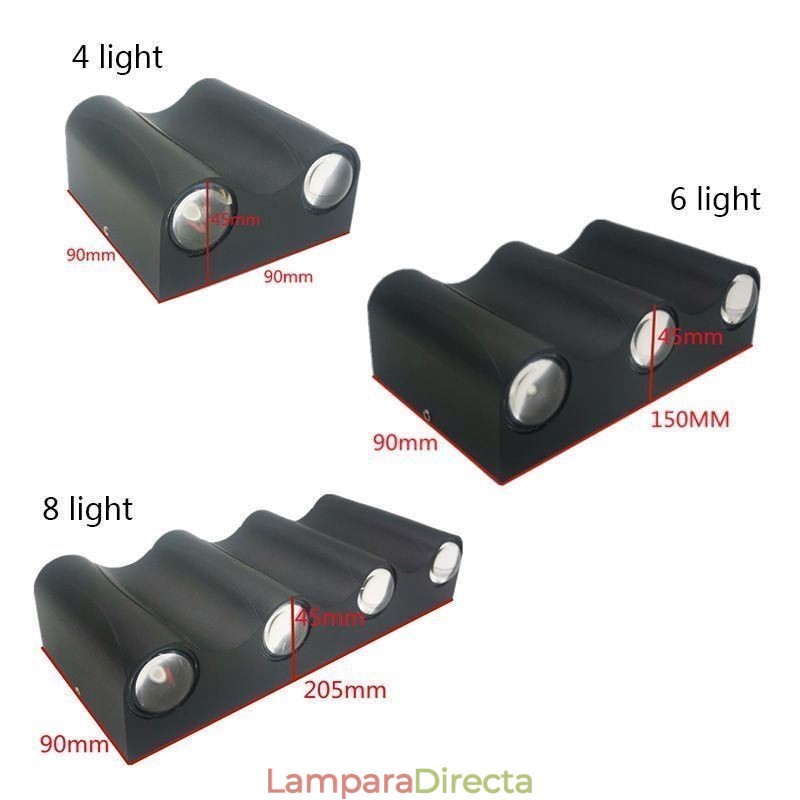 Lámpara de pared de aluminio para balcón, luz de porche montada en superficie