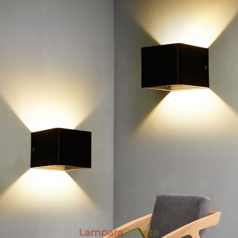 Lámpara de pared de aluminio para balcón, montaje en superficie, cubo, luz de porche