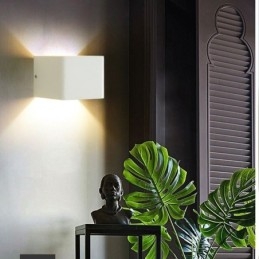 Lámpara de pared de aluminio para balcón, montaje en superficie, cubo, luz de porche