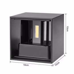 Lámpara de pared de aluminio para balcón, montaje en superficie, cubo, luz de porche