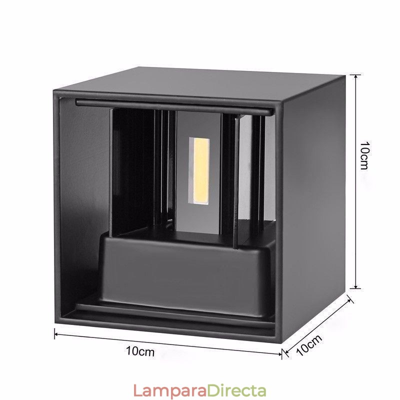 Lámpara de pared de aluminio para balcón, montaje en superficie, cubo, luz de porche