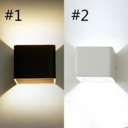 Lámpara de pared de aluminio para balcón, montaje en superficie, cubo, luz de porche