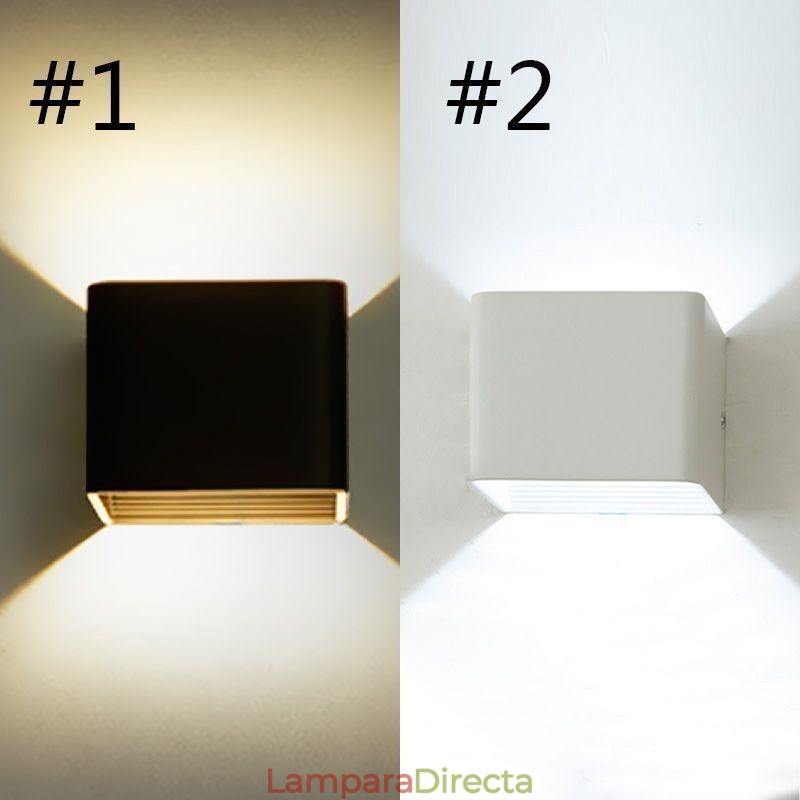 Lámpara de pared de aluminio para balcón, montaje en superficie, cubo, luz de porche