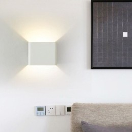 Lámpara de pared de aluminio para balcón, montaje en superficie, cubo, luz de porche