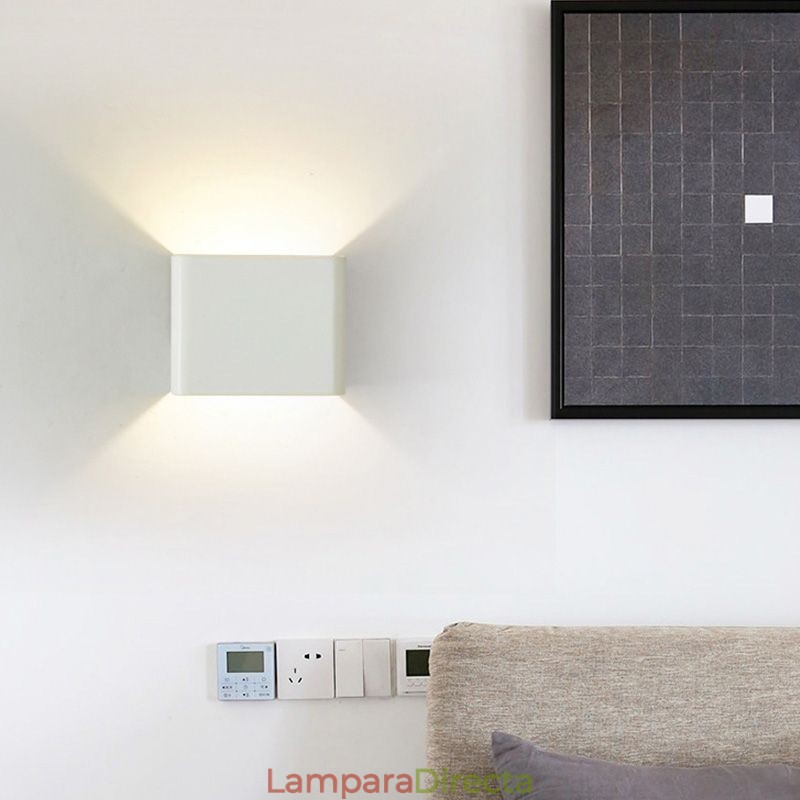 Lámpara de pared de aluminio para balcón, montaje en superficie, cubo, luz de porche