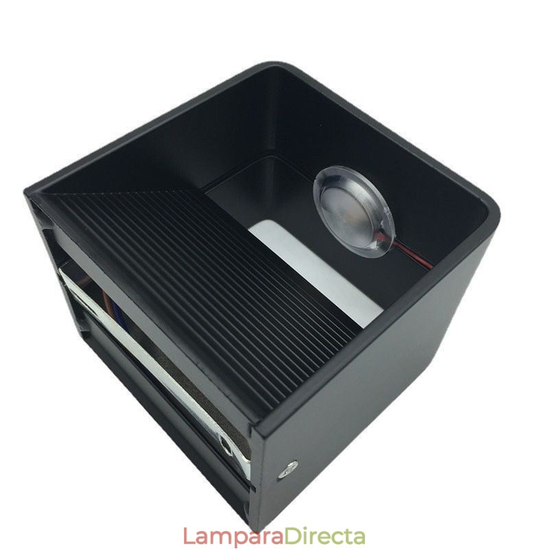 Lámpara de pared de aluminio para balcón, montaje en superficie, cubo, luz de porche
