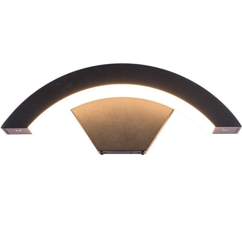 Lámpara minimalista de aluminio para jardín, luz de pared en forma de media luna, resistente al agua