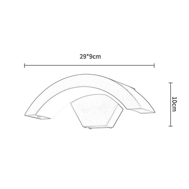 Lámpara minimalista de aluminio para jardín, luz de pared en forma de media luna, resistente al agua
