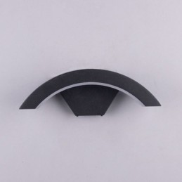 Lámpara minimalista de aluminio para jardín, luz de pared en forma de media luna, resistente al agua