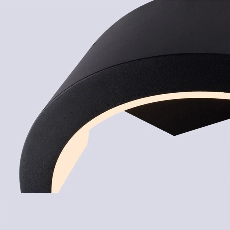 Lámpara minimalista de aluminio para jardín, luz de pared en forma de media luna, resistente al agua