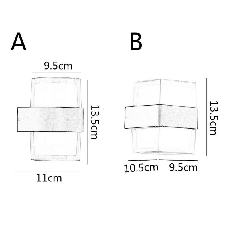 Lámpara de pared minimalista acrílica impermeable para patio