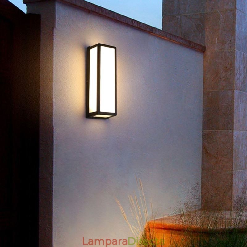 Lámpara de pared rectangular moderna e impermeable para porche de villa