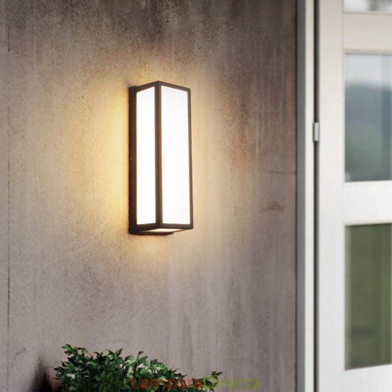 Lámpara de pared rectangular moderna e impermeable para porche de villa