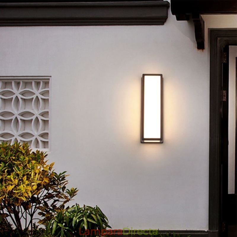 Lámpara de pared rectangular moderna e impermeable para porche de villa