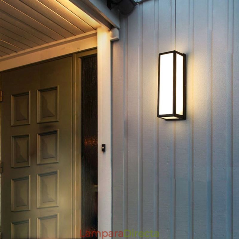 Lámpara de pared rectangular moderna e impermeable para porche de villa
