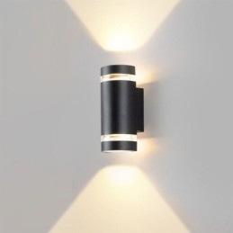 Lámpara de pared de aluminio de doble cabezal, resistente al agua, con iluminación vertical.