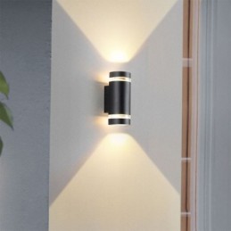 Lámpara de pared de aluminio de doble cabezal, resistente al agua, con iluminación vertical.