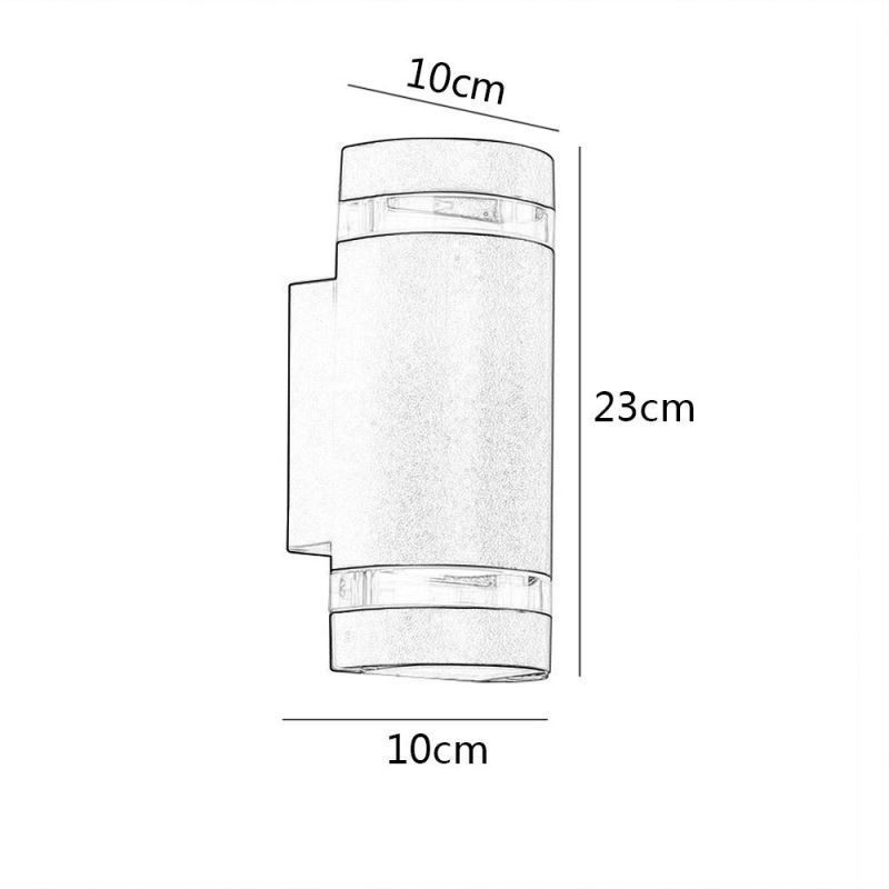 Lámpara de pared de aluminio de doble cabezal, resistente al agua, con iluminación vertical.