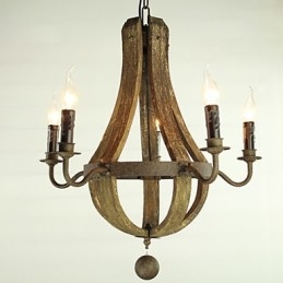Lámpara de araña de 5 luces, estilo vintage, retro, estilo campestre, para salón o comedor, de metal.