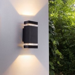 Apliques de pared de aluminio sencillos, lámpara de pared impermeable para patio y porche