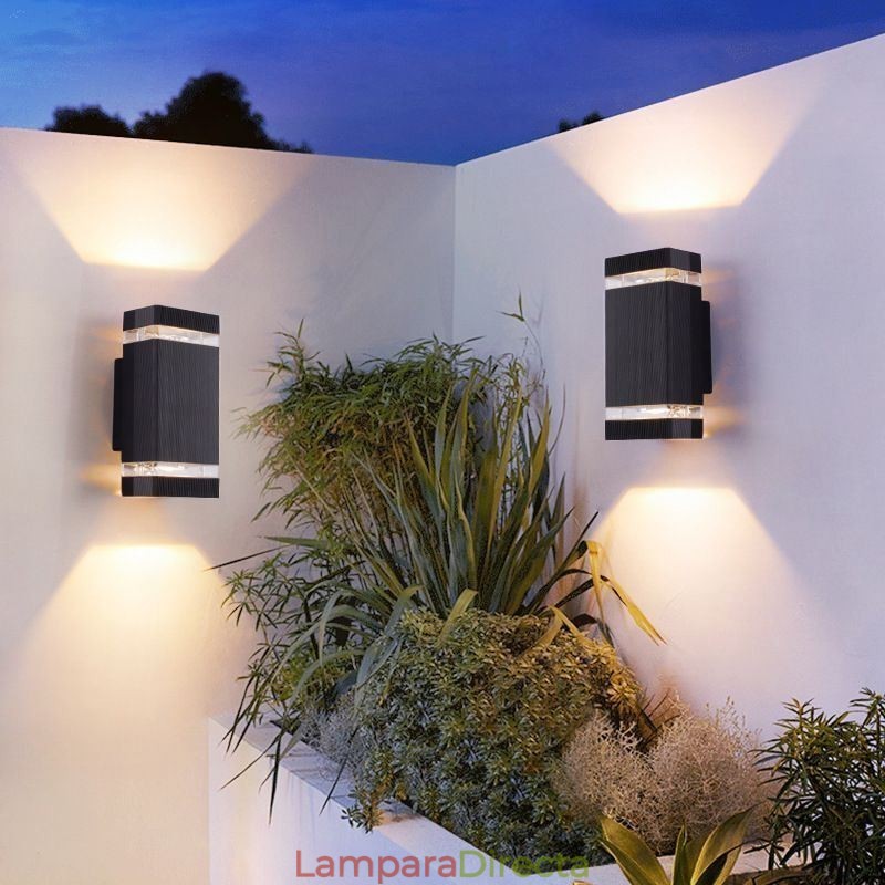 Apliques de pared de aluminio sencillos, lámpara de pared impermeable para patio y porche