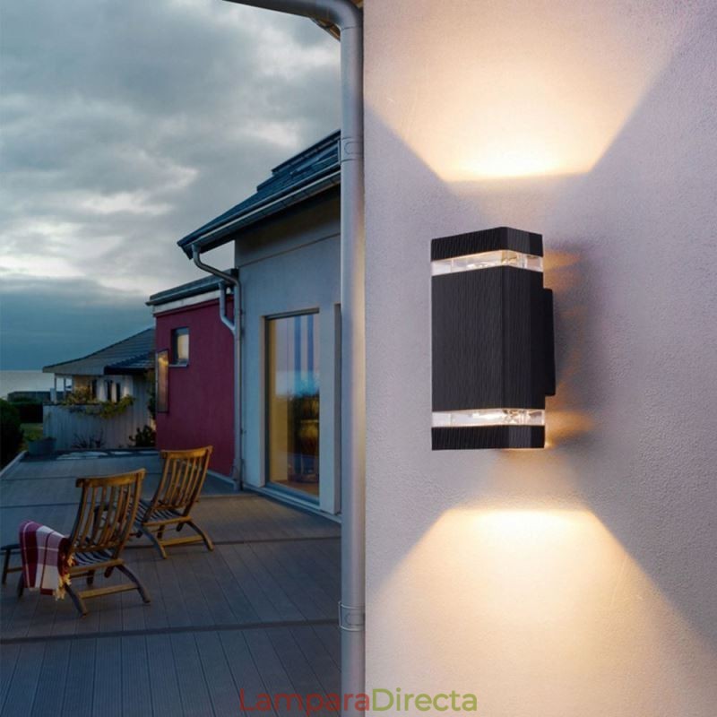 Apliques de pared de aluminio sencillos, lámpara de pared impermeable para patio y porche