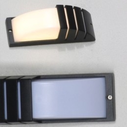 Lámpara de pared de aluminio negro para porche exterior, impermeable, para jardín y patio.