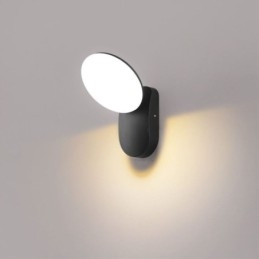 Lámpara de pared minimalista moderna de aluminio para jardín, resistente al agua, con forma de media luna.