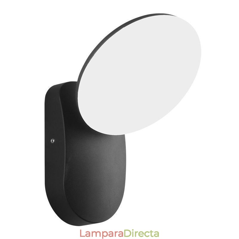 Lámpara de pared minimalista moderna de aluminio para jardín, resistente al agua, con forma de media luna.