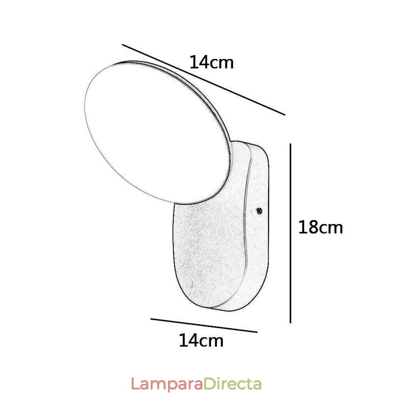 Lámpara de pared minimalista moderna de aluminio para jardín, resistente al agua, con forma de media luna.